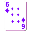 download White Deck 6 Of Diamonds clipart image with 270 hue color