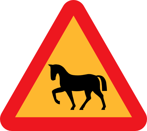 Warning Horses Roadsign