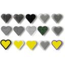 download 15 Hearts clipart image with 45 hue color