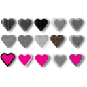 download 15 Hearts clipart image with 315 hue color
