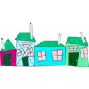 download Crazy Houses clipart image with 135 hue color