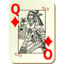 download Guyenne Deck Queen Of Diamonds clipart image with 0 hue color