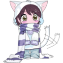 download Chibi Neko clipart image with 315 hue color