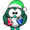 download Santa Owl clipart image with 135 hue color