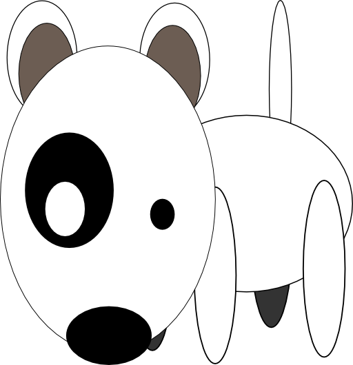 Bullterrier Head Bujung Bull Terrier Cartoon Dog Bullterrier