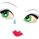 download Pretty Crying Face Smiley Emoticon clipart image with 0 hue color