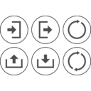 download Icon Set Actions clipart image with 180 hue color