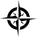 download Compass Rose B W clipart image with 225 hue color