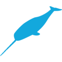 download Small Narwhal clipart image with 180 hue color