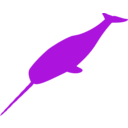 download Small Narwhal clipart image with 270 hue color