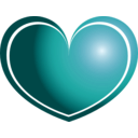 download Heart clipart image with 180 hue color