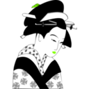 download Japan Woman Black And White clipart image with 90 hue color