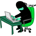 download Ninja Working At Desk clipart image with 135 hue color