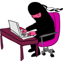 download Ninja Working At Desk clipart image with 315 hue color