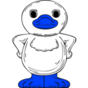 download Standing Duck clipart image with 180 hue color