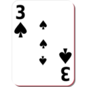 download White Deck 3 Of Spades clipart image with 315 hue color