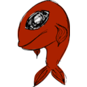 download Toon Fish clipart image with 180 hue color