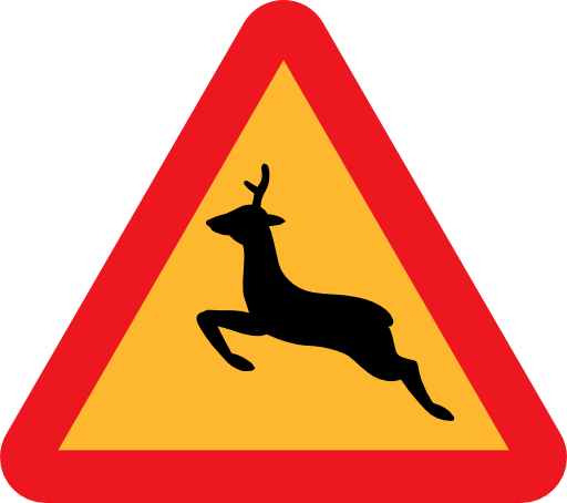 Warning Deer Roadsign
