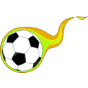 download Flaming Soccer Ball clipart image with 45 hue color