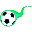 download Flaming Soccer Ball clipart image with 135 hue color