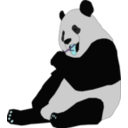 download Panda clipart image with 180 hue color