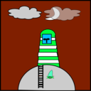 download Lighthouse clipart image with 135 hue color