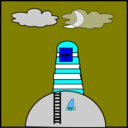 download Lighthouse clipart image with 180 hue color