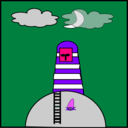 download Lighthouse clipart image with 270 hue color