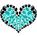 download Red Heart clipart image with 180 hue color