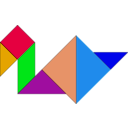 download Tangram clipart image with 180 hue color