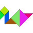 download Tangram clipart image with 270 hue color