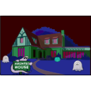 download Haunted House clipart image with 135 hue color