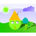 download Face House clipart image with 45 hue color