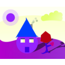 download Face House clipart image with 225 hue color