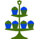 download Jubilee Cake Stand Blue clipart image with 225 hue color