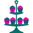 download Jubilee Cake Stand Blue clipart image with 315 hue color