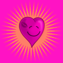 download Happy Kissed Heart clipart image with 315 hue color