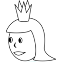 download Queens Head Line Art clipart image with 180 hue color