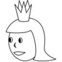 download Queens Head Line Art clipart image with 270 hue color