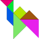 download Tangram clipart image with 270 hue color