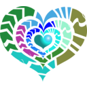 download Red Heart clipart image with 180 hue color