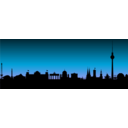 download Berlin Skyline clipart image with 315 hue color