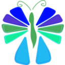 download Butterfly clipart image with 180 hue color