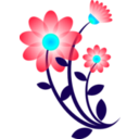 download Blue Flower Motif clipart image with 135 hue color