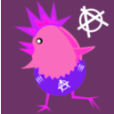 download Punk Rock Chicken For Easter clipart image with 270 hue color