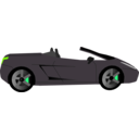 download Black Cabrio Side View clipart image with 90 hue color