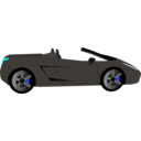 download Black Cabrio Side View clipart image with 180 hue color