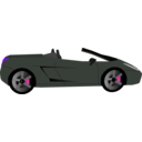 download Black Cabrio Side View clipart image with 270 hue color