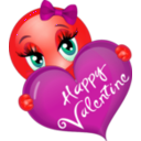 download Happy Valentine Girl Smiley Emoticon clipart image with 315 hue color