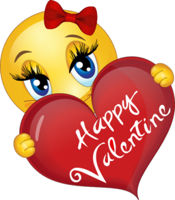 Happy Valentine Girl Smiley Emoticon